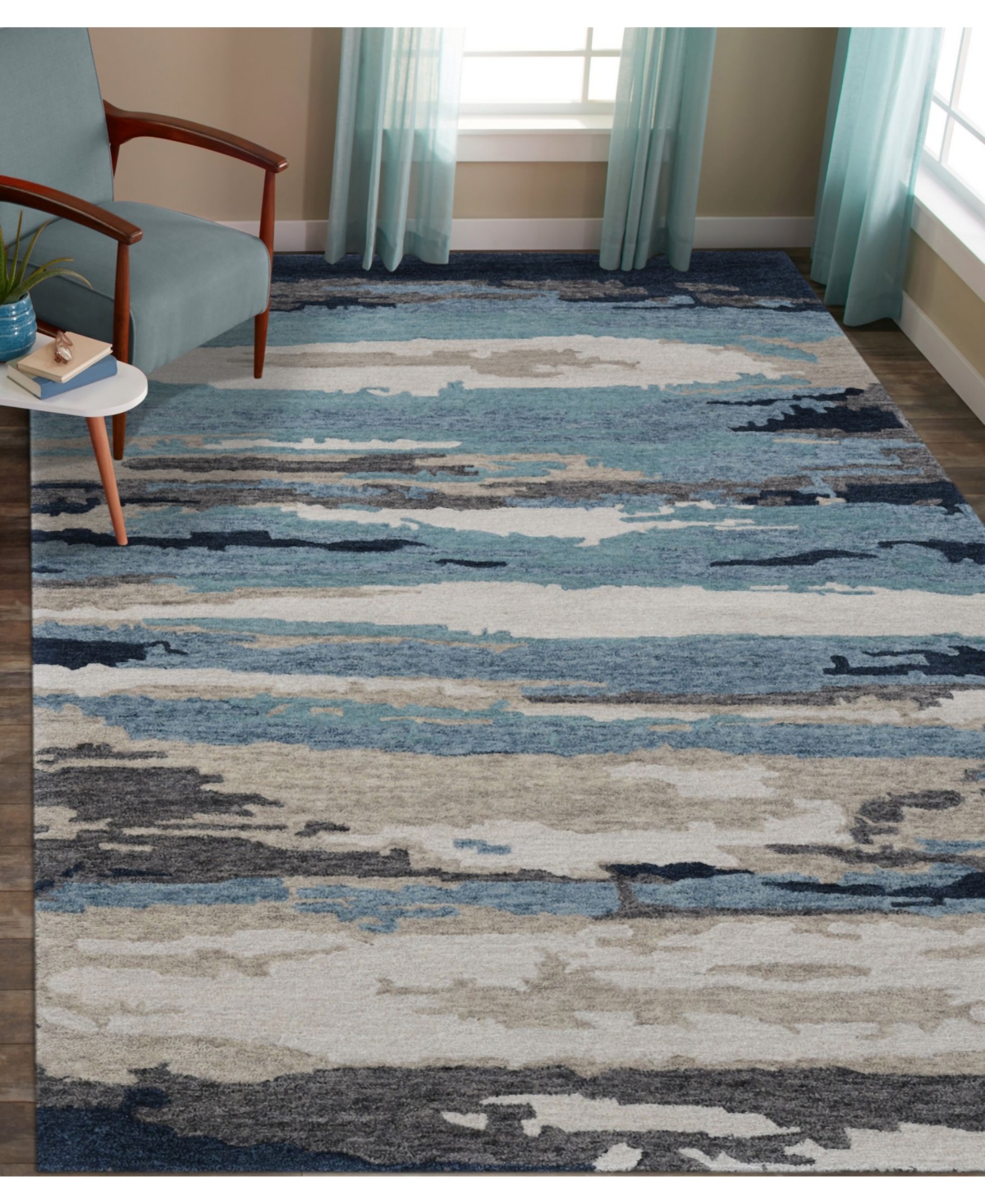 Amer Rugs Abstract Abs-4Area Rug - Blue