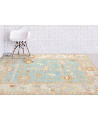Bohemian BHM-3 Aqua and Beige 7'9" x 9'9" Outdoor Area Rug