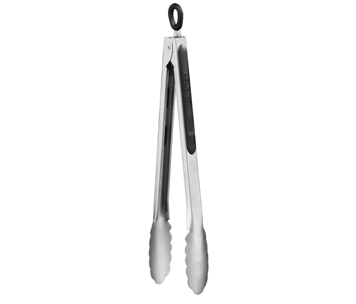 Shop Cuisinart 12" Stainless Steel Tongs In Black,stainless