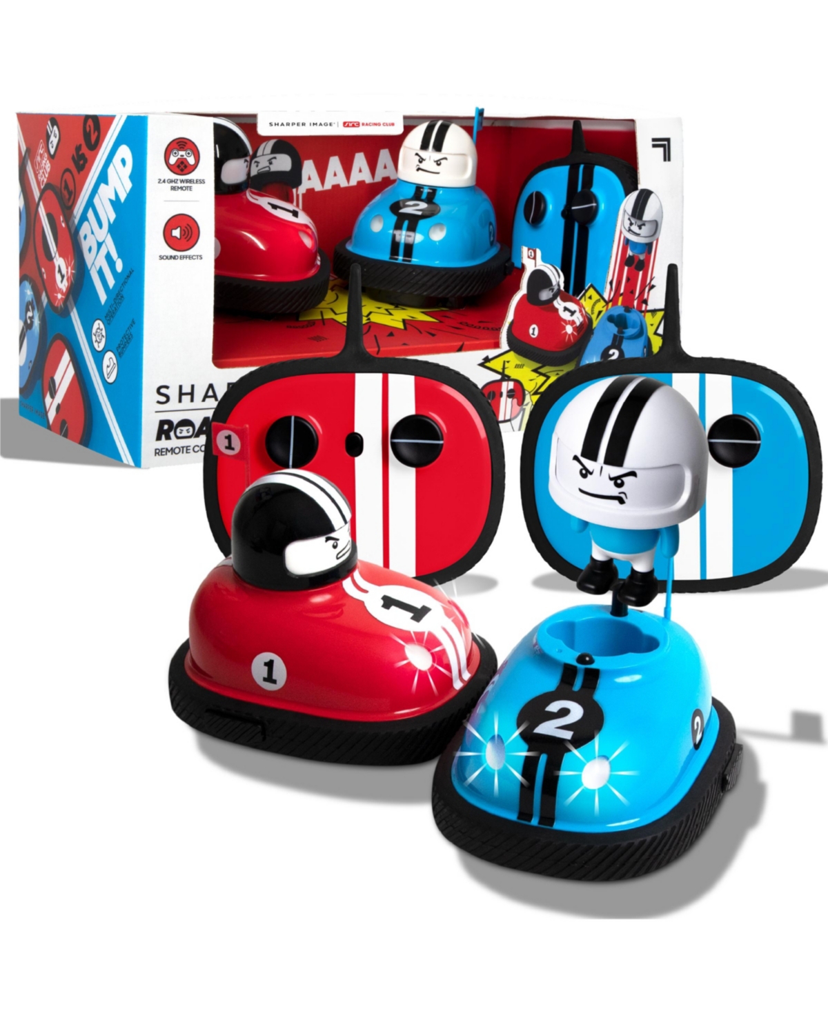 Sharper Image Road Rage Rc Speed Bumper Cars In Red And Blue
