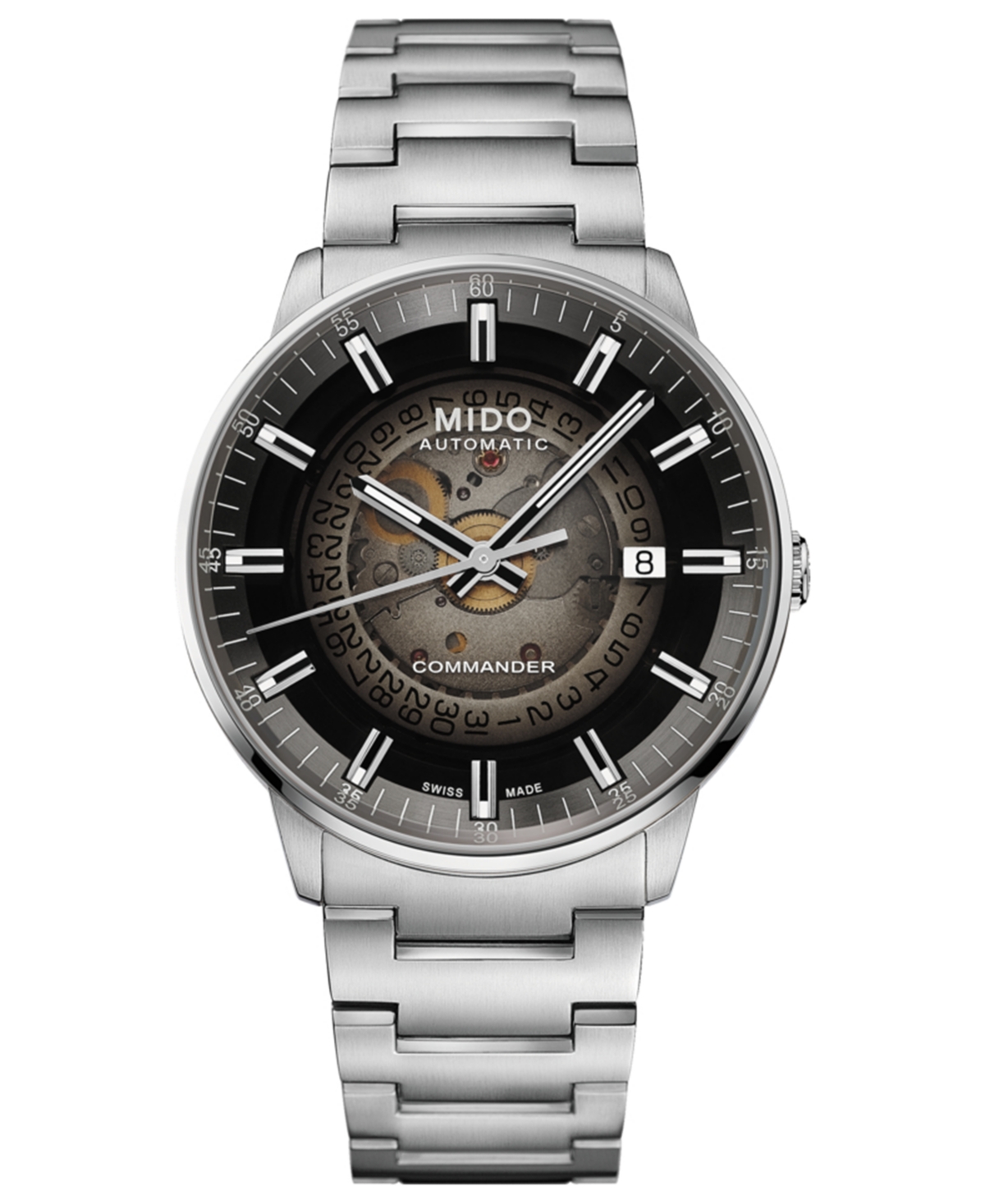 Shop Mido Men's Swiss Automatic Commander Gradient Stainless Steel Bracelet Watch 40mm