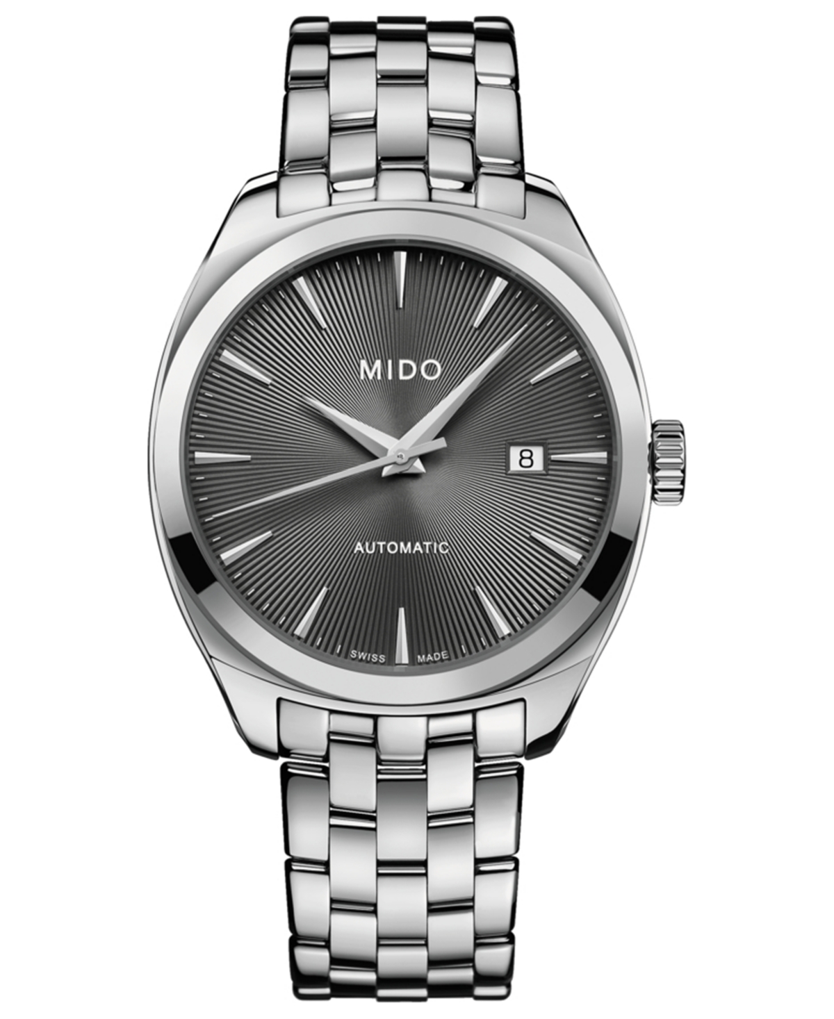 Shop Mido Men's Swiss Automatic Belluna Royal Stainless Steel Bracelet Watch 41mm In Silver-tone