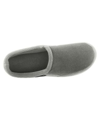 isotoner signature men's memory foam microterry and waffle travis hoodback slippers