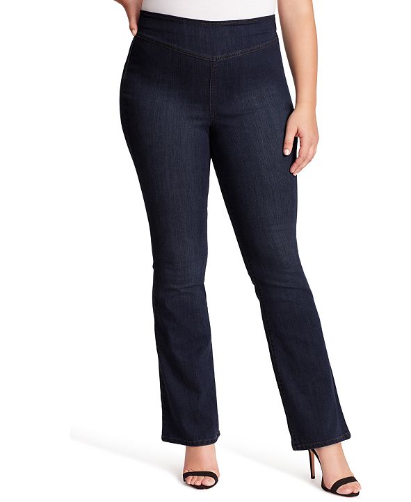 Jessica Simpson Trendy Plus Size Pull-On Flare-Leg Jeans & Reviews ...