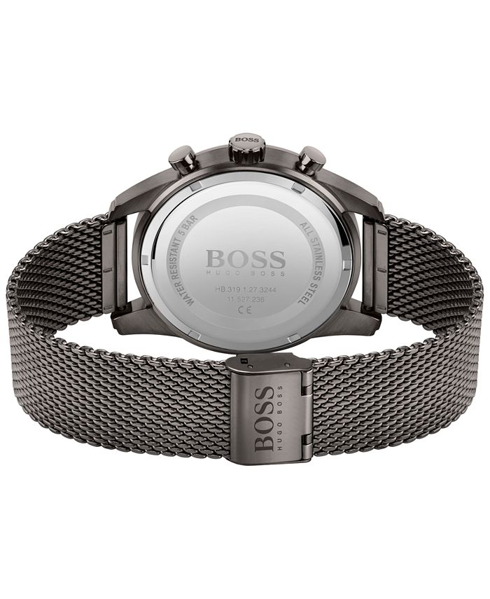 BOSS Men s Skymaster Chronograph Gray Stainless Steel Mesh
