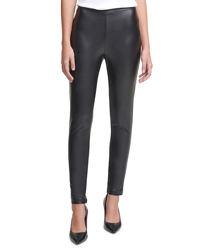 Calvin Klein Faux-Leather Pants - Macy's