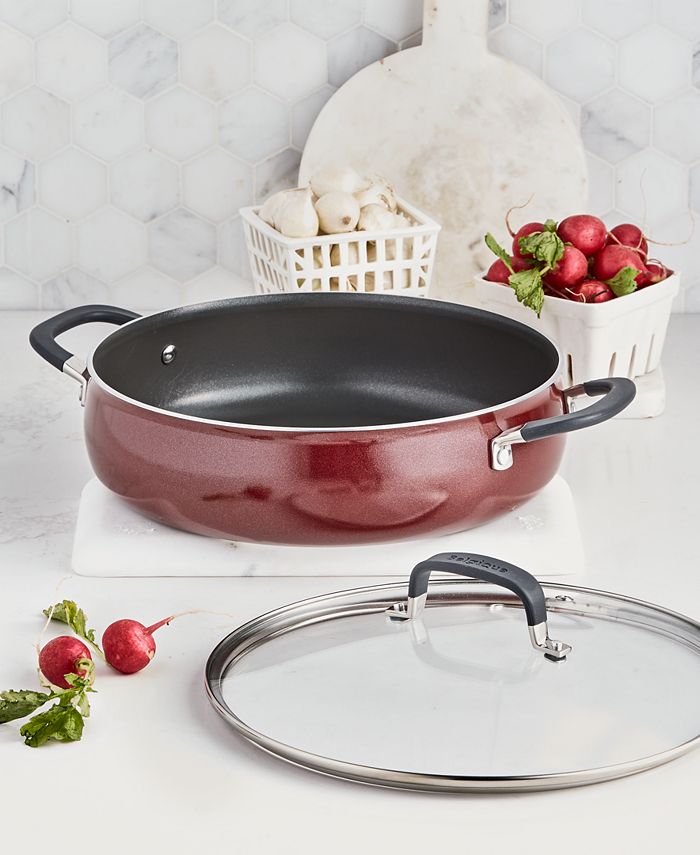 Belgique Nonstick Aluminum Red 5-Qt. Everyday Pan with Lid, Created for  Macy's - Macy's