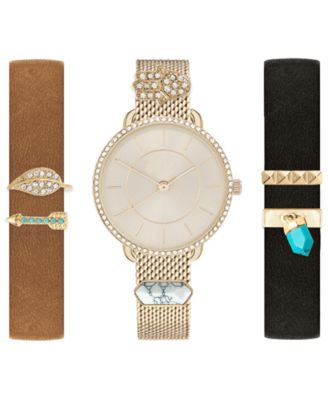 Photo 1 of Jessica Carlyle Women's Interchangeable Strap & Charm Watch 34mm, Gift Set