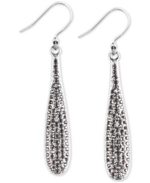 image of Lucky Brand Silver-Tone Pave Paddle Drop Earrings