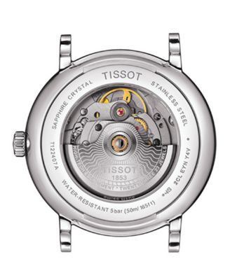 Men's Swiss Automatic Carson Premium Powermatic 80 Blue Leather Strap Watch 40mm