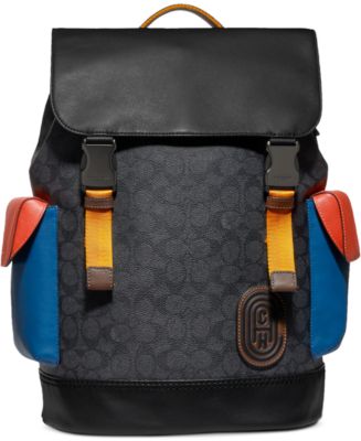 COACH Men's Signature Rivington Colorblocked Backpack - Macy's