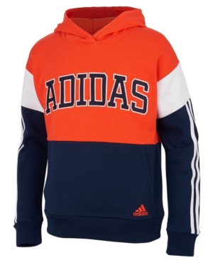 image of adidas Big Boys Long Sleeve Core Colorblock Pullover Hoodie