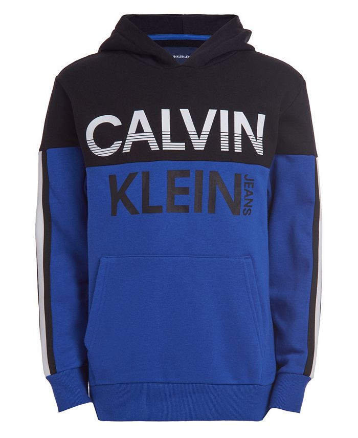 Calvin Klein Big Boys Color-blocked Logo Pullover Hoodie - Macy's