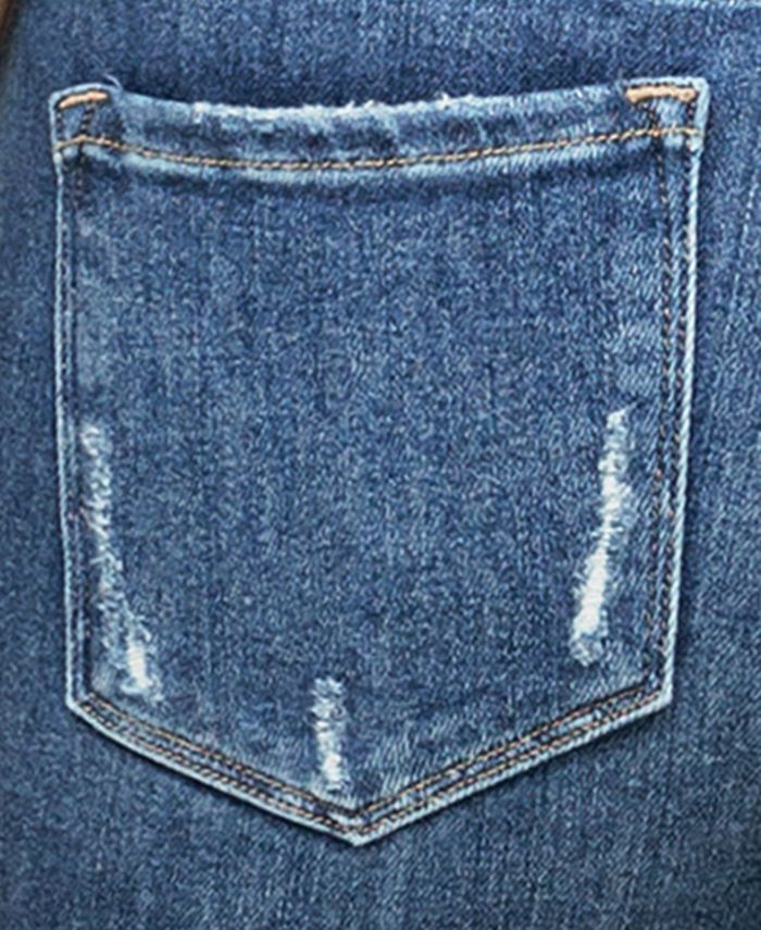 FLYING MONKEY Women's Mid Rise Distressed Cuffed Skinny Crop Jeans - Macy's