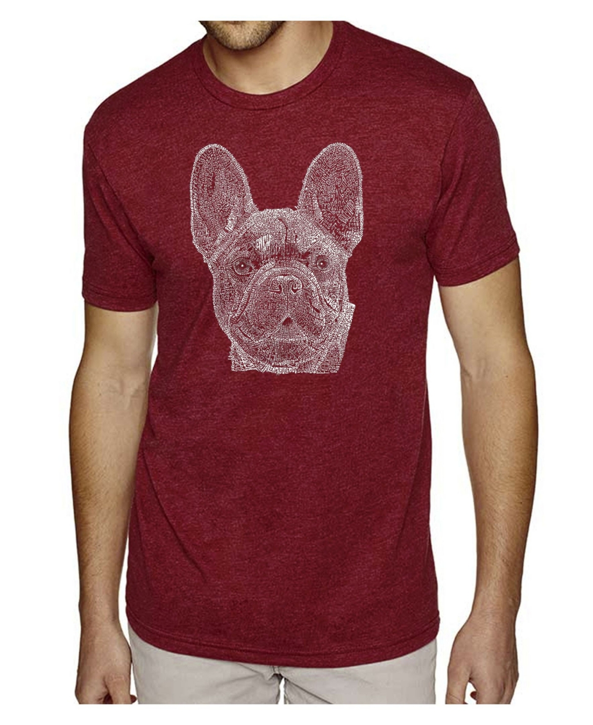 La Pop Art Men's Premium Word Art French Bulldog T-shirt