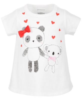 First Impressions - Baby Girls Bear Friends Cotton T-Shirt