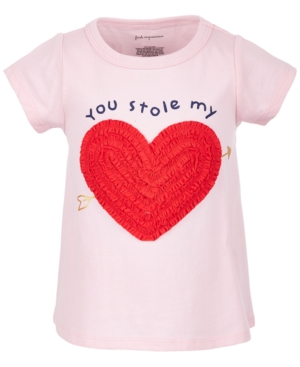 image of First Impressions Toddler Girls Ruched Heart Cotton T-Shirt, Created for Macy-s