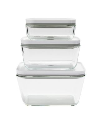 Fresh & Save Assorted 3-Pc. Glass Rectangular Vacuum Box Set 