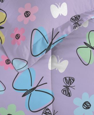 Kids Sweet Butterfly Comforter Set, Twin