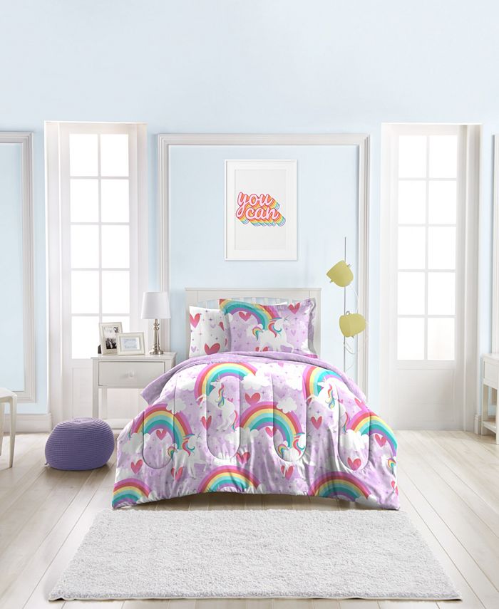 Dream Factory Unicorn Rainbow 5 Piece, Girl Twin Bed In A Bag Sets Unicorn