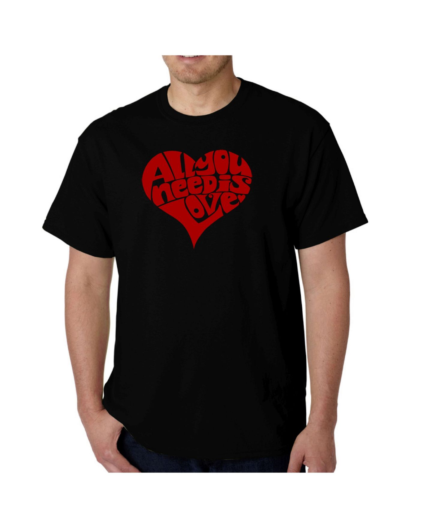 Мужская футболка LA Pop Art All You Need is Love Word Art, цвет: Чёрный — фото 1