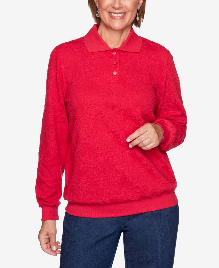 Alfred Dunner Plus Size Classics Long Sleeve Jacquard T shirt Reviews 