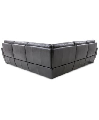 Gabrine 5-Pc. Leather Sectional with 3 Power Headrests