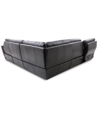Gabrine 5-Pc. Leather Sectional with 2 Power Headrests and Chaise