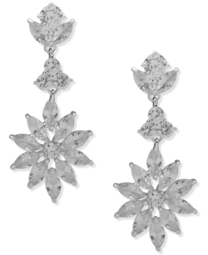 image of Anne Klein Crystal Starburst Linear Earrings