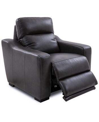 Coast Upholstered Leather Power Recliner Office Chair Dual Motor / Black