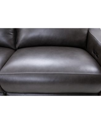 Gabrine 5-Pc. Leather Sectional with 2 Power Headrests and Chaise, Created for Macy's