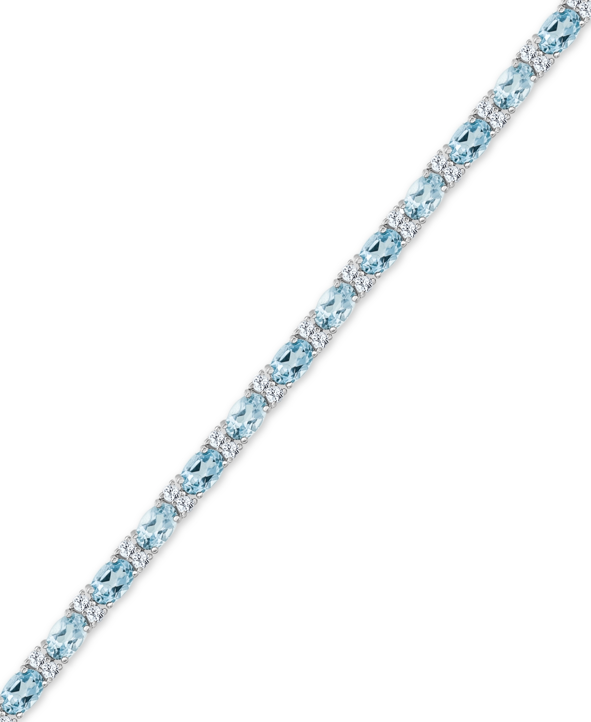 Citrine (10 ct. t.w.) & White Topaz (1-3/4 ct. t.w.) Link Bracelet in Sterling Silver