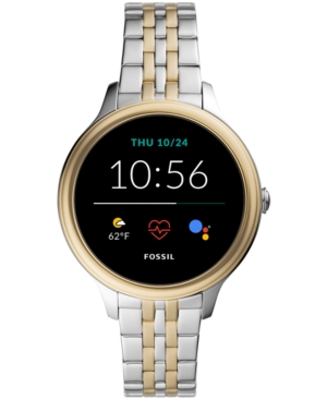 image of Fossil Women-s Gen 5E Two-Tone Stainless Steel Touchscreen Smart Watch 42mm