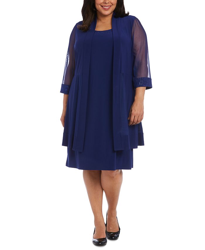 R & M Richards Plus Size Embellished Dress & Jacket - Macy's