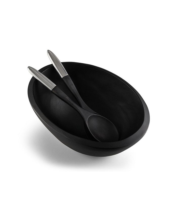 Nambé Noir Salad Bowl with Servers Macy's