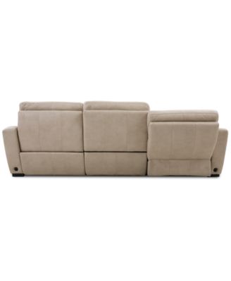 Gabrine 3-Pc. Leather Sectional with 1 Power Headrest and Chaise, Created for Macy's