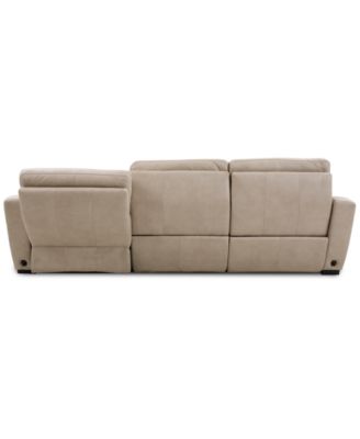 Gabrine 3-Pc. Leather Sectional with 2 Power Headrests & Chaise, Created for Macy's