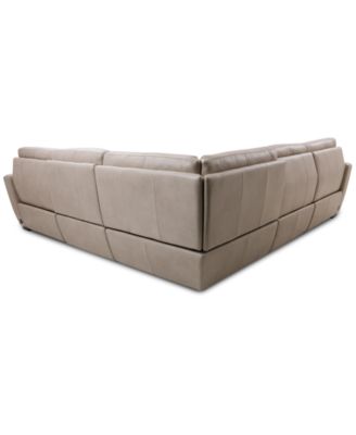 Gabrine 5-Pc. Leather Sectional with 3 Power Headrests, Created for Macy's