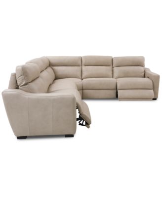 Gabrine 5-Pc. Leather Sectional with 2 Power Headrests, Created for Macy's