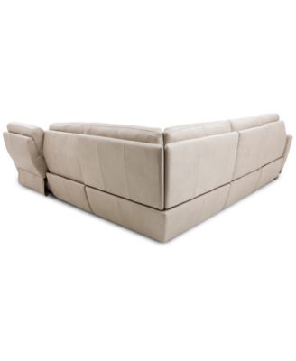 Gabrine 5-Pc. Leather Sectional with 2 Power Headrests and Chaise, Created for Macy's