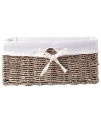 Vintiquewise Seagrass Shelf Basket Lined with Lining