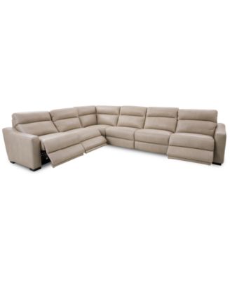 Gabrine 6-Pc. Leather Sectional with 3 Power Headrests, Created for Macy's