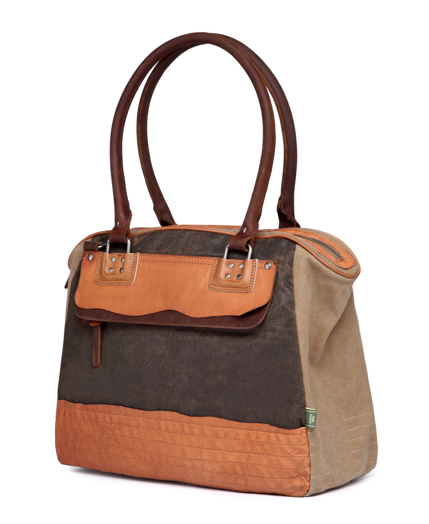 Женская сумка TSD BRAND Tapa Canvas Satchel, цвет: Коричневый — фото 13