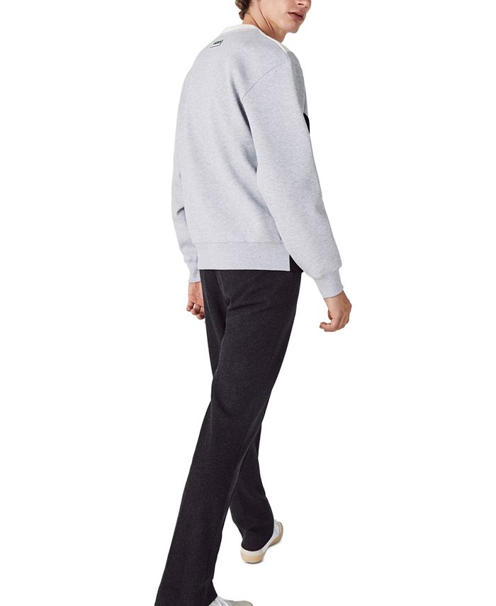 Lacoste Men's Regular Fit Long Sleeve Crew Neck Fleece Pique Sweatshirt ...