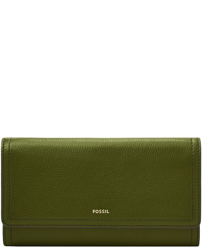 Fossil Women's Logan Leather Flap Wallet Macy's