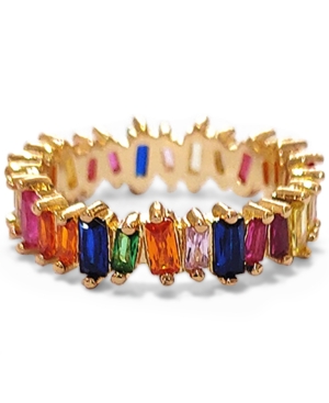 image of Inc Gold-Tone Rainbow Baguette Stone Ring, Created for Macy-s
