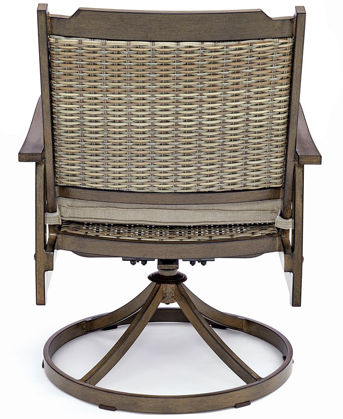 Furniture Closeout! Set of 2 Kathan Outdoor Swivel Dining Chairs