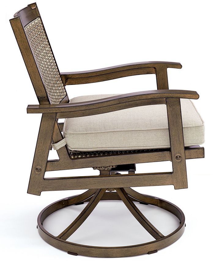 Furniture Closeout! Set of 4 Kathan Outdoor Swivel Dining Chairs