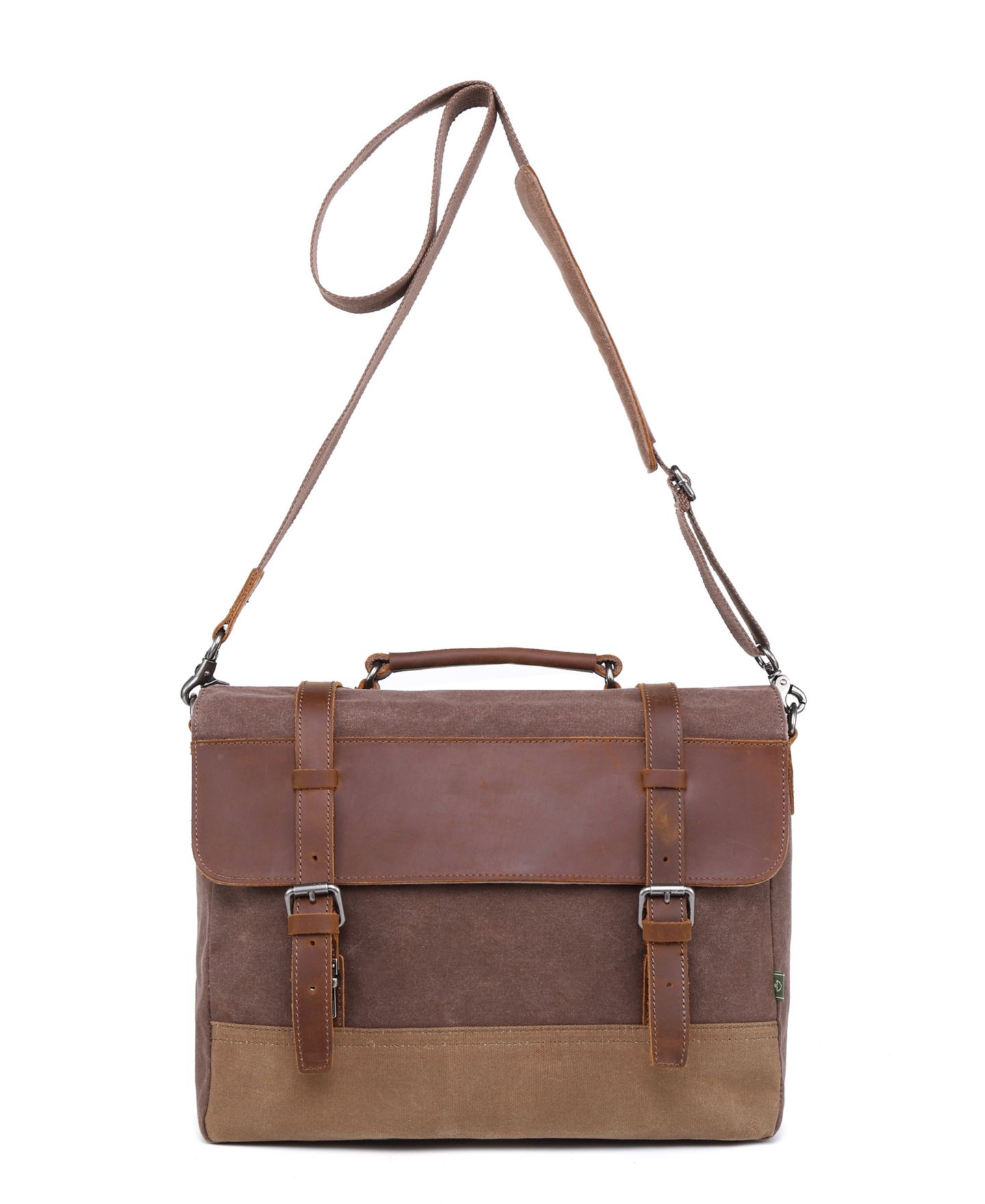 Женская сумка TSD BRAND Stone Creek Waxed Canvas Briefcase, цвет: Коричневый — фото 11