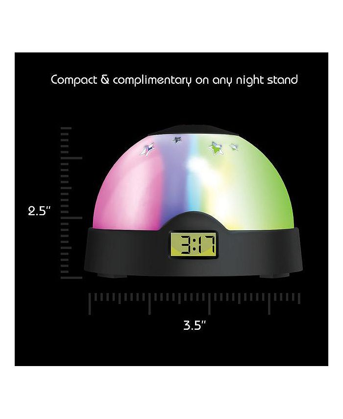 Tzumi Aura LED Projection Clock Compact Alarm Clock with Vibrant LCD